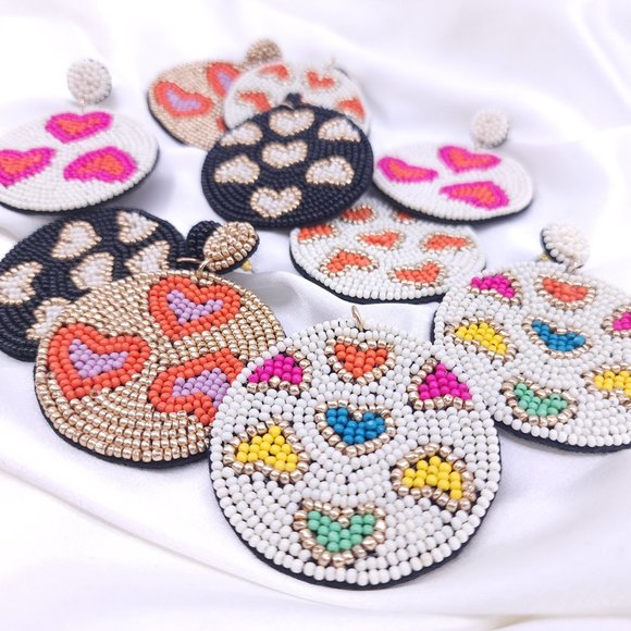 Seed bead Earring, Handmade, made in India, A gift for you, ONLY 1 LEFT!!! - Picture 1 of 11
